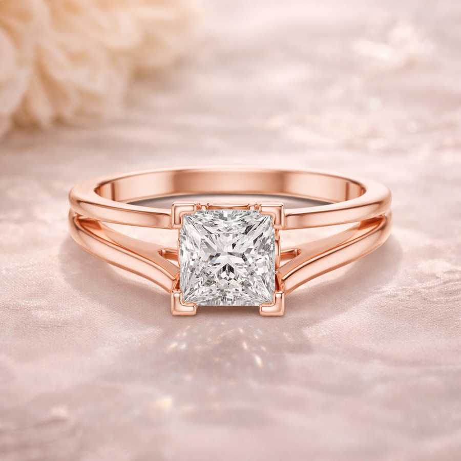 1.04 CT Princess Cut Lab Grown Diamond Solitaire Engagement Ring – IGI Certified Liana Jewels