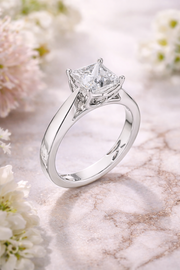 1.50 CT Princess Cut Lab Grown Diamond Solitaire Engagement Ring in Solid Gold 14K/18K – IGI Certified Liana Jewels