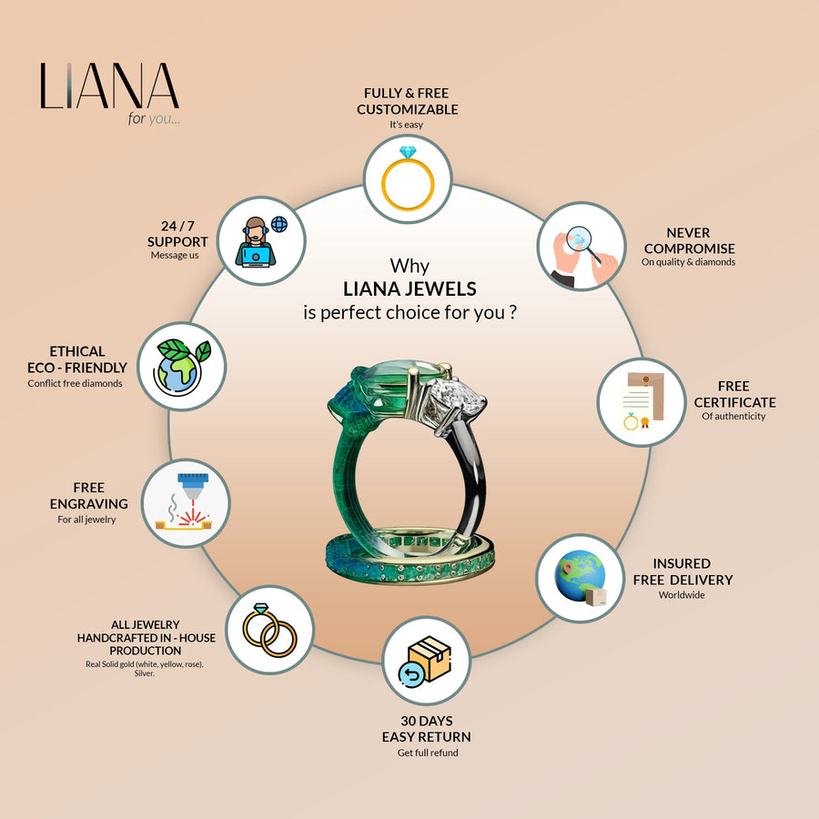 Geometric Pavé Lab Grown Diamond Ring | 0.34 CT | Solid Gold Liana Jewels