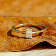Radiant Cut Lab Grown Diamond Solitaire Ring Ethical Gold Engagement Ring for Women Modern Minimalist Wedding Anniversary Jewelry