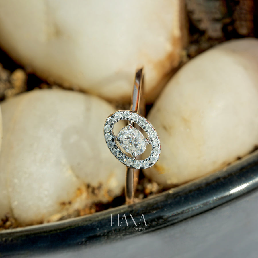 Oval Lab Grown Diamond Halo Ring – 14K Rose Gold Minimalist Daily Wear Fine Jewelry Anniversary Gifts Proposal Ring