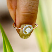 Oval Lab Grown Diamond Halo Ring – 14K Rose Gold Minimalist Daily Wear Fine Jewelry Anniversary Gifts Proposal Ring