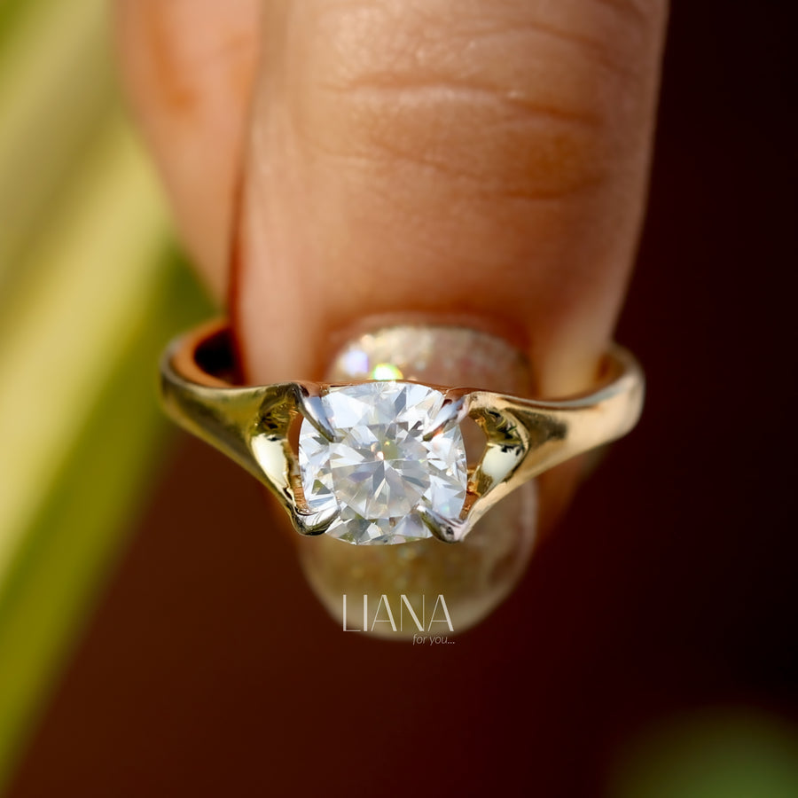 Cushion Cut Lab-Grown Diamond Solitaire Engagement Ring 1.40 CTW IGI Certified Genuine Diamond  Wedding Ring Anniversary Ring Proposal Ring