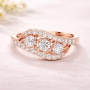 Round Lab Grown Diamond Crossover Ring – 0.52 CT Liana Jewels