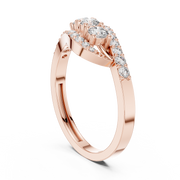 Round Lab Grown Diamond Crossover Ring – 0.52 CT Liana Jewels