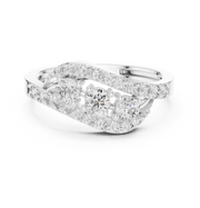 Round Lab Grown Diamond Crossover Ring – 0.52 CT Liana Jewels
