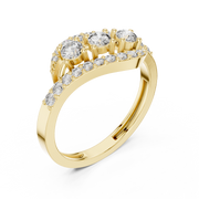 Round Lab Grown Diamond Crossover Ring – 0.52 CT Liana Jewels