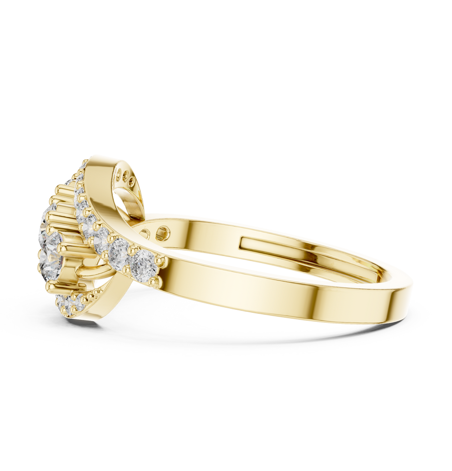 Round Lab Grown Diamond Crossover Ring – 0.52 CT Liana Jewels