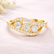 Round Lab Grown Diamond Crossover Ring – 0.52 CT Liana Jewels