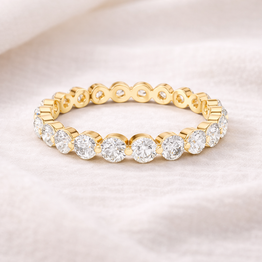 Round Lab Grown Diamond Eternity Band Ring 1.28CT | Wedding Ring Gift Liana Jewels