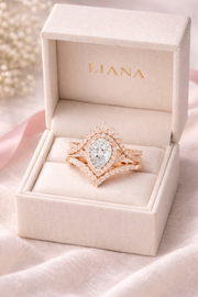 Women's Wedding Gift Pear Cut Lab Grown Diamond Halo Ring – 2.12 CT |  IGI Certified Liana Jewels