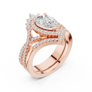 Women's Wedding Gift Pear Cut Lab Grown Diamond Halo Ring – 2.12 CT |  IGI Certified Liana Jewels