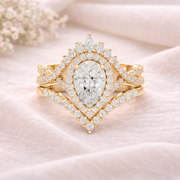 Women's Wedding Gift Pear Cut Lab Grown Diamond Halo Ring – 2.12 CT |  IGI Certified Liana Jewels