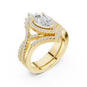 Women's Wedding Gift Pear Cut Lab Grown Diamond Halo Ring – 2.12 CT |  IGI Certified Liana Jewels