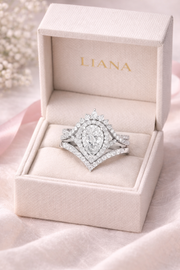 Women's Wedding Gift Pear Cut Lab Grown Diamond Halo Ring – 2.12 CT |  IGI Certified Liana Jewels