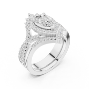 Women's Wedding Gift Pear Cut Lab Grown Diamond Halo Ring – 2.12 CT |  IGI Certified Liana Jewels