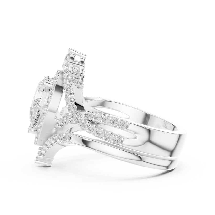 Women's Wedding Gift Pear Cut Lab Grown Diamond Halo Ring – 2.12 CT |  IGI Certified Liana Jewels
