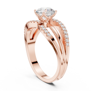 Modern Intertwined Lab-Grown Diamond Ring in Solid Gold – IGI Certified, 0.96 CT TW