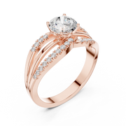 Modern Intertwined Lab-Grown Diamond Ring in Solid Gold – IGI Certified, 0.96 CT TW