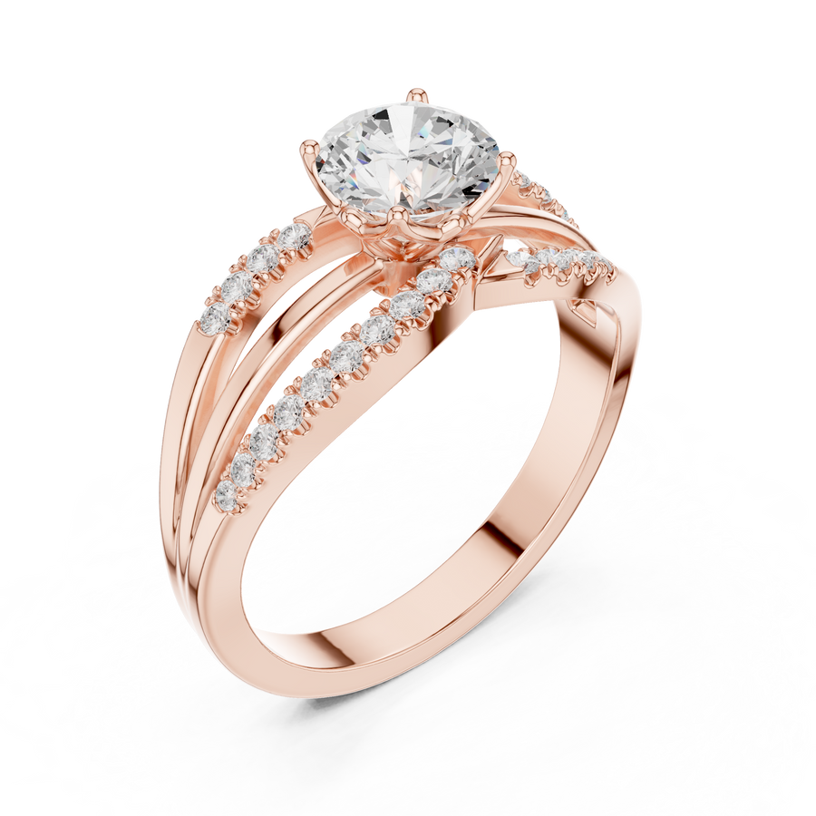 Modern Intertwined Lab-Grown Diamond Ring in Solid Gold – IGI Certified, 0.96 CT TW