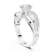 Modern Intertwined Lab-Grown Diamond Ring in Solid Gold – IGI Certified, 0.96 CT TW