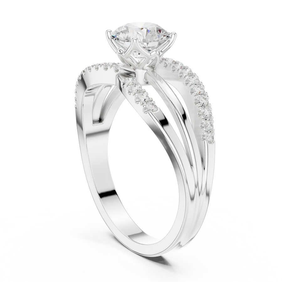 Modern Intertwined Lab-Grown Diamond Ring in Solid Gold – IGI Certified, 0.96 CT TW