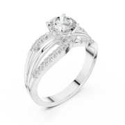 Modern Intertwined Lab-Grown Diamond Ring in Solid Gold – IGI Certified, 0.96 CT TW