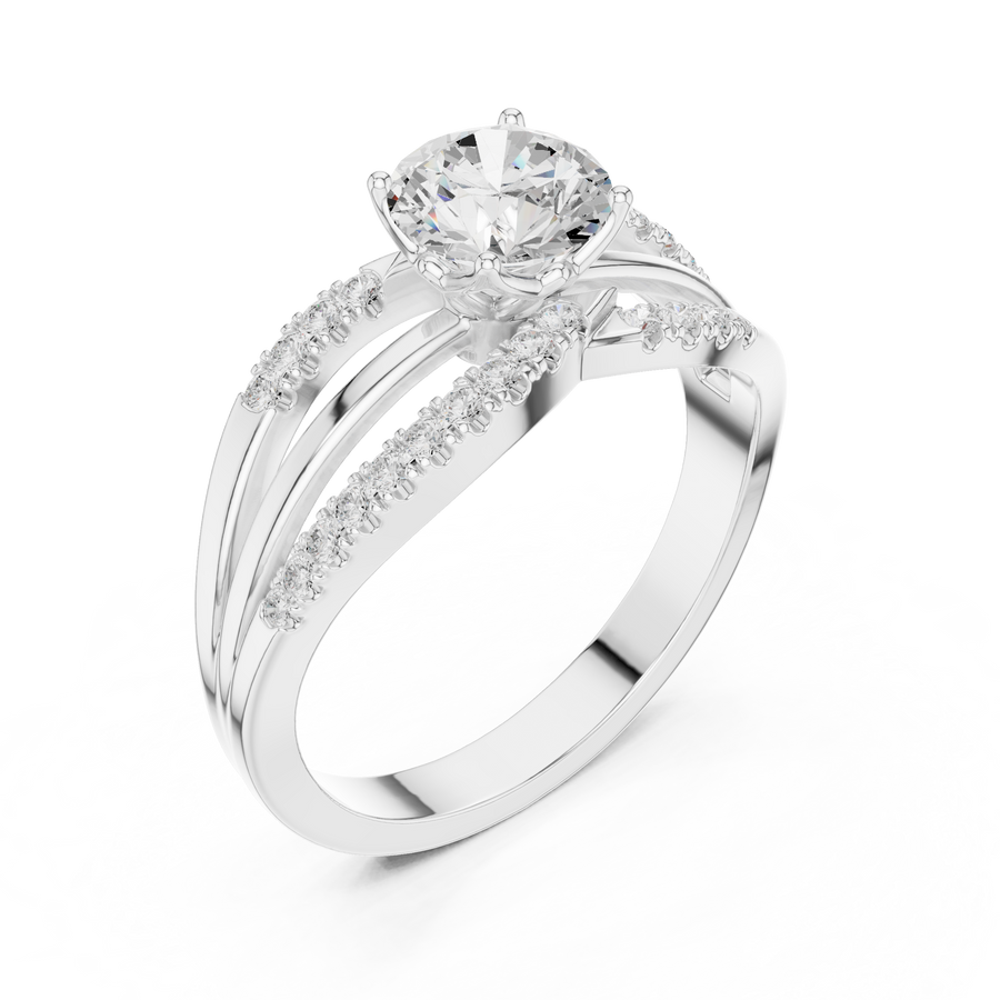 Modern Intertwined Lab-Grown Diamond Ring in Solid Gold – IGI Certified, 0.96 CT TW