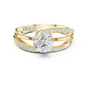 Modern Intertwined Lab-Grown Diamond Ring in Solid Gold – IGI Certified, 0.96 CT TW