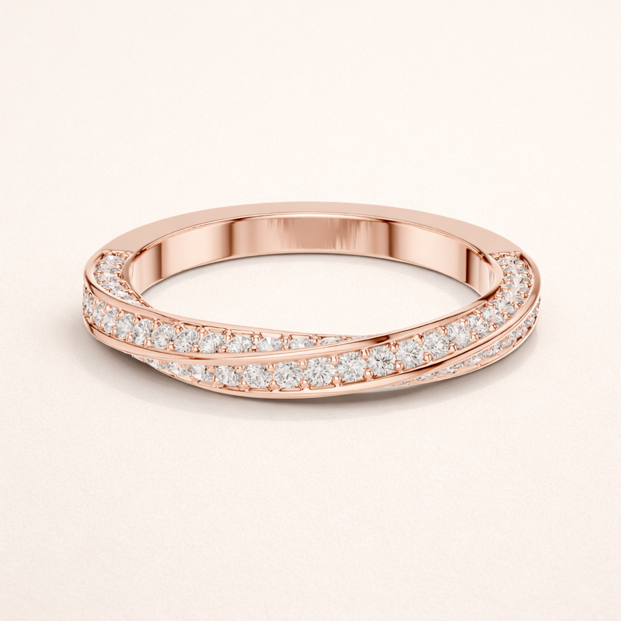 Minimal Lab-Grown Diamond Pavé Band Ring in Solid Gold – IGI Certified, 0.72 CT TW