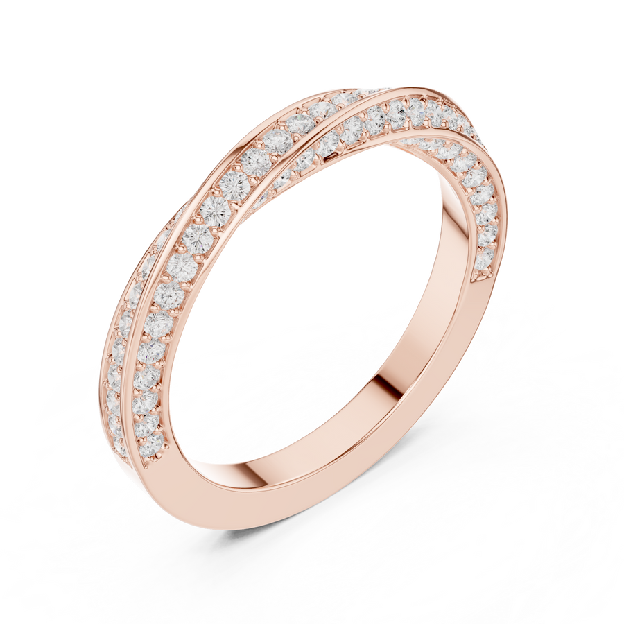Minimal Lab-Grown Diamond Pavé Band Ring in Solid Gold – IGI Certified, 0.72 CT TW