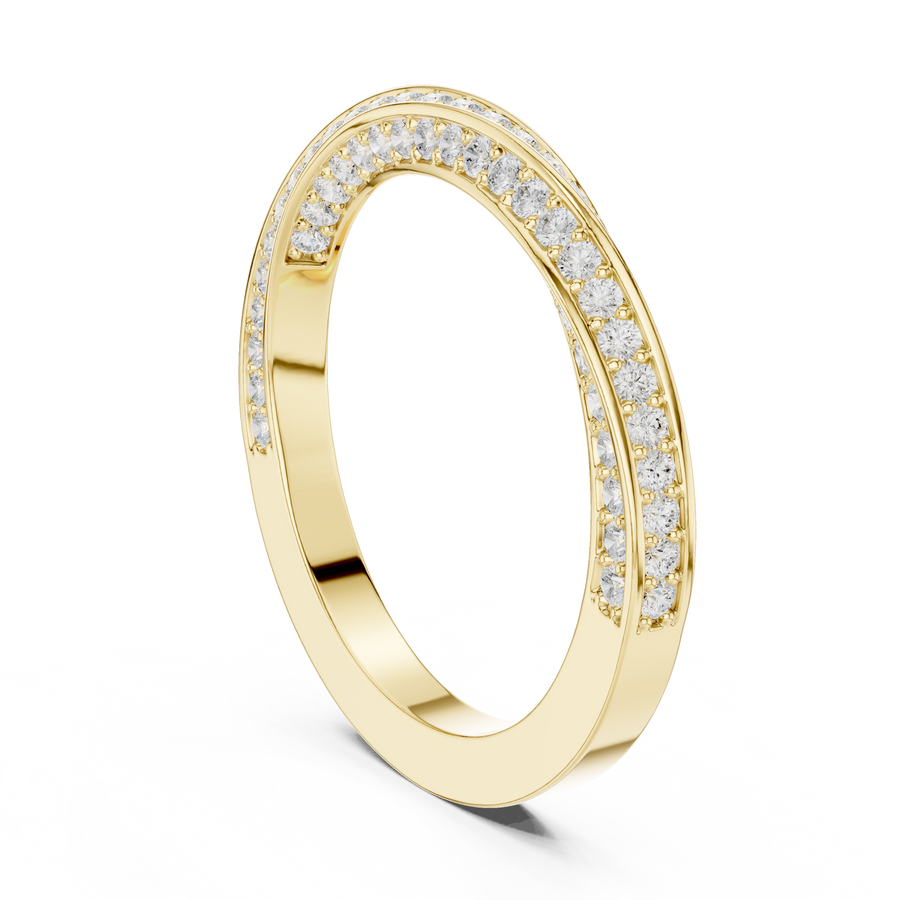 Minimal Lab-Grown Diamond Pavé Band Ring in Solid Gold – IGI Certified, 0.72 CT TW