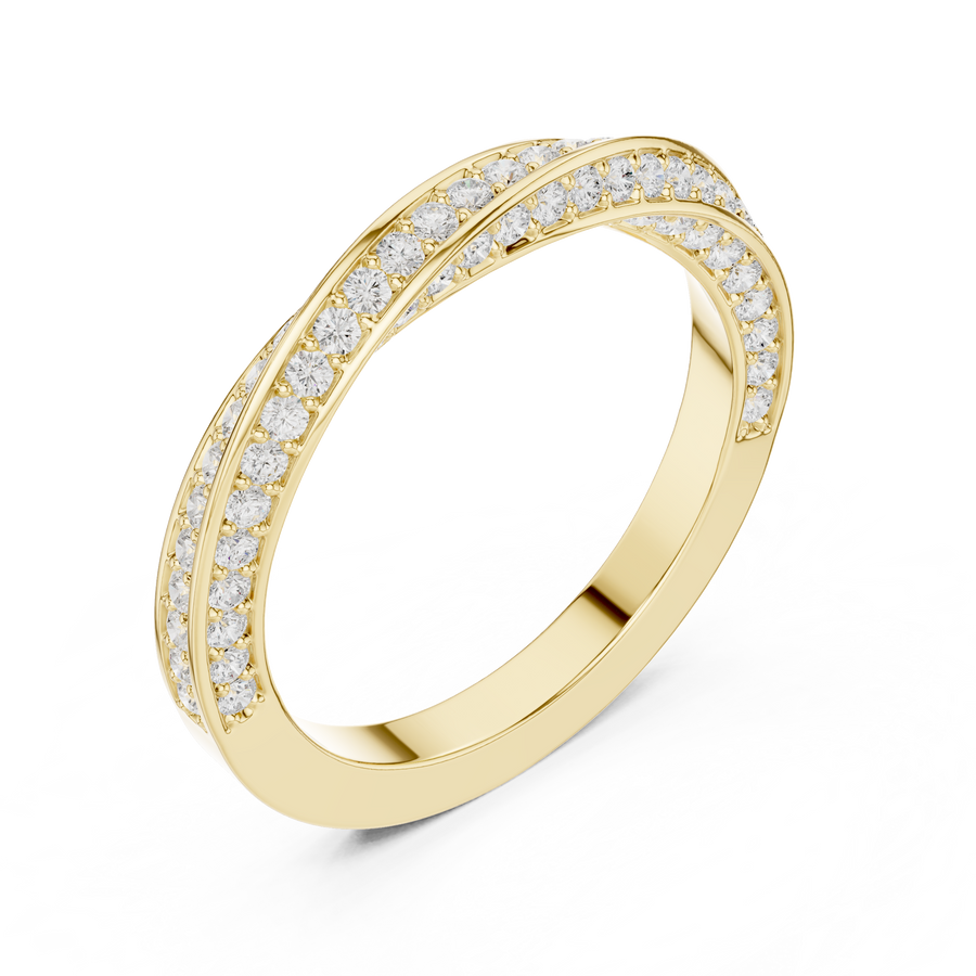 Minimal Lab-Grown Diamond Pavé Band Ring in Solid Gold – IGI Certified, 0.72 CT TW