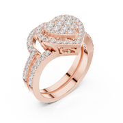 Heart-Shaped Lab-Grown Diamond Halo Ring in Solid Gold – IGI Certified, 0.94 CT TW