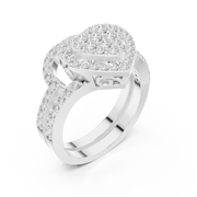 Heart-Shaped Lab-Grown Diamond Halo Ring in Solid Gold – IGI Certified, 0.94 CT TW