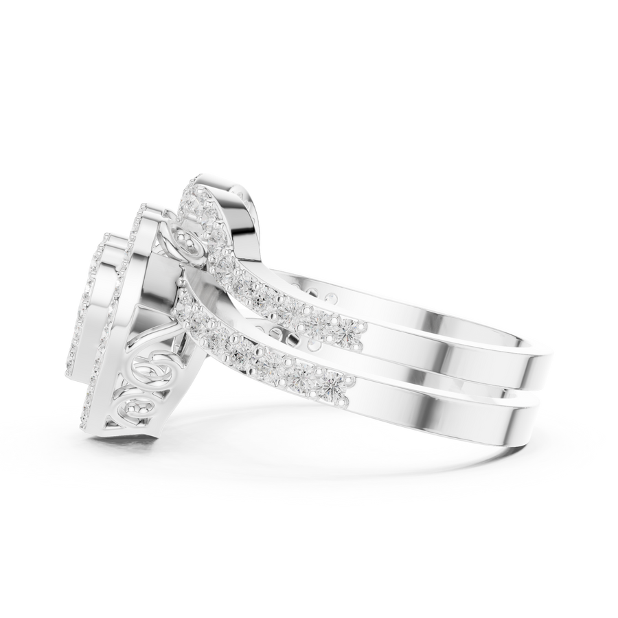 Heart-Shaped Lab-Grown Diamond Halo Ring in Solid Gold – IGI Certified, 0.94 CT TW