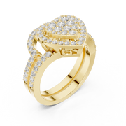 Heart-Shaped Lab-Grown Diamond Halo Ring in Solid Gold – IGI Certified, 0.94 CT TW