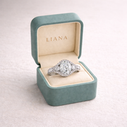 1.99 CT Oval Lab Grown Diamond Ring with Pear & Round Side Stones | Engagement Ring Liana Jewels