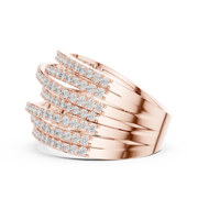 Women's Wedding Gift  1.15 CT Round Lab Grown Diamond Multi-Row Crossover Ring | Modern Statement Liana Jewels