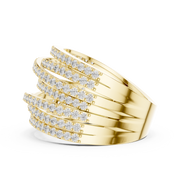 Women's Wedding Gift  1.15 CT Round Lab Grown Diamond Multi-Row Crossover Ring | Modern Statement Liana Jewels