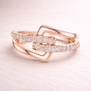 Women's Wedding Gift 0.68 CT Round Lab Grown Diamond Crossover Ring Liana Jewels