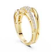 Women's Wedding Gift 0.68 CT Round Lab Grown Diamond Crossover Ring Liana Jewels