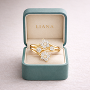 0.38 CT IGI Certified Round Lab Grown Diamond Floral Bypass Ring | Elegant Open Design Liana Jewels