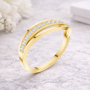 Round Lab Grown Diamond Crossover Ring in 14K/18K Rose Gold – 0.21 CT IGI Certified Liana Jewels