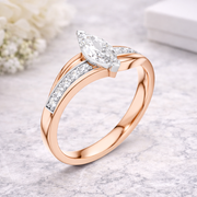 Marquise Lab Grown Diamond Crossover Ring in 14K/18K Rose Gold – 0.40 CT IGI Certified Liana Jewels