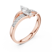 Marquise Lab Grown Diamond Crossover Ring in 14K/18K Rose Gold – 0.40 CT IGI Certified Liana Jewels