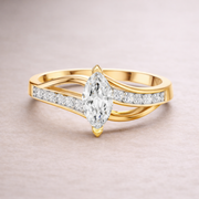 Marquise Lab Grown Diamond Crossover Ring in 14K/18K Rose Gold – 0.40 CT IGI Certified Liana Jewels