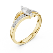 Marquise Lab Grown Diamond Crossover Ring in 14K/18K Rose Gold – 0.40 CT IGI Certified Liana Jewels