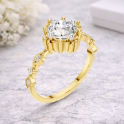 Round Lab Grown Diamond Floral Engagement Ring – 1.04 CT | IGI Certified Liana Jewels