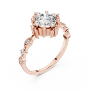 Round Lab Grown Diamond Floral Engagement Ring – 1.04 CT | IGI Certified Liana Jewels